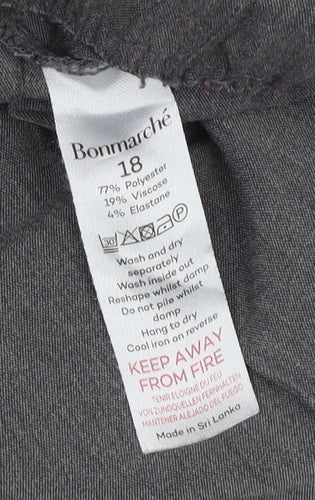 Bonmarché Women’s Grey Straight Leg Trousers Size 18
