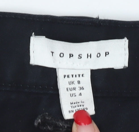 Topshop Women's Black Petite Trousers, Size 8