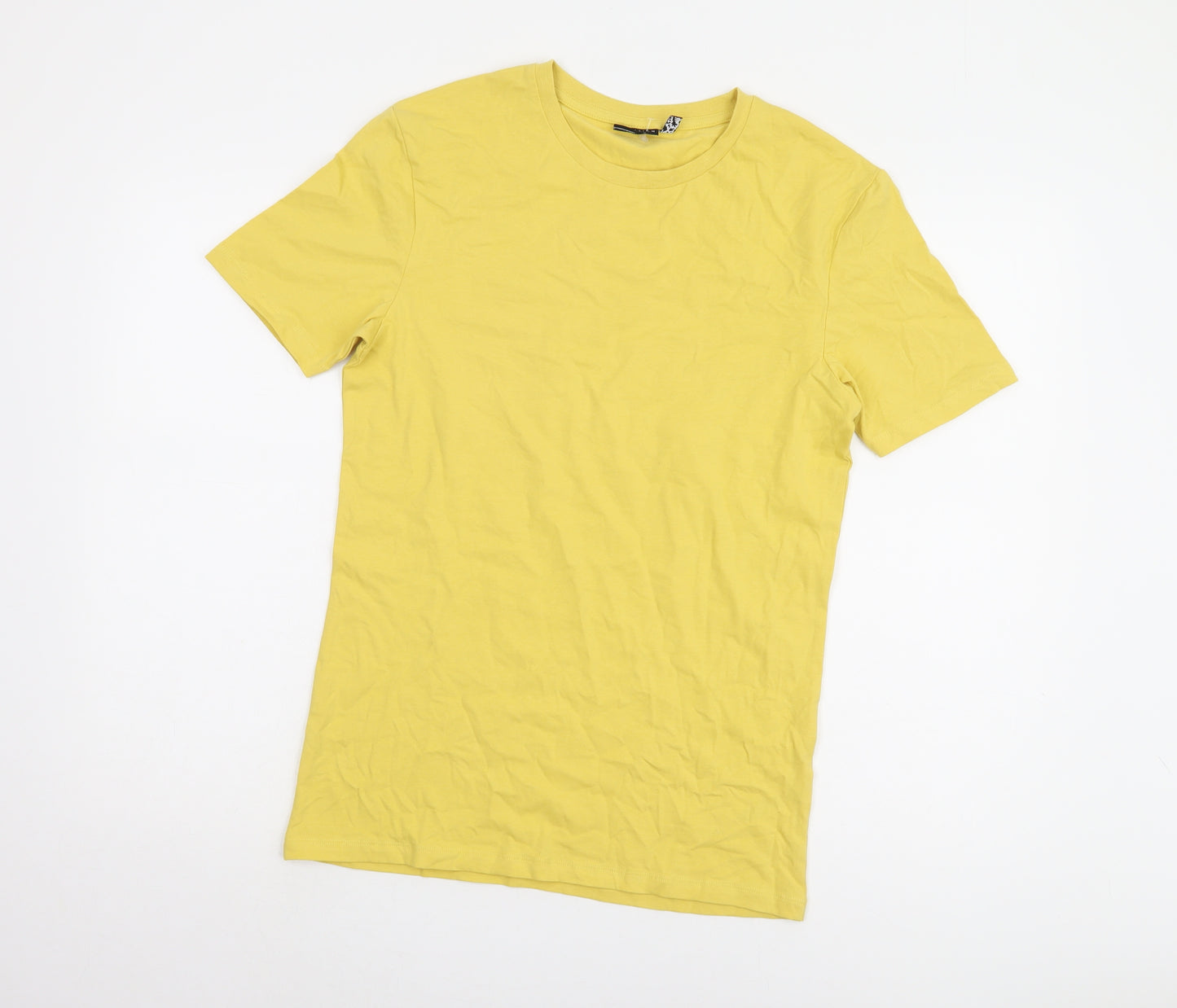ASOS Design Men's Yellow L Cotton Crew Neck Tee