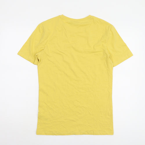 ASOS Design Men's Yellow L Cotton Crew Neck Tee