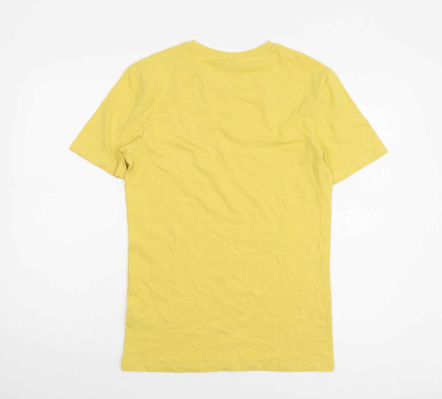 ASOS Design Men's Yellow L Cotton Crew Neck Tee