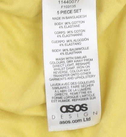 ASOS Design Men's Yellow L Cotton Crew Neck Tee