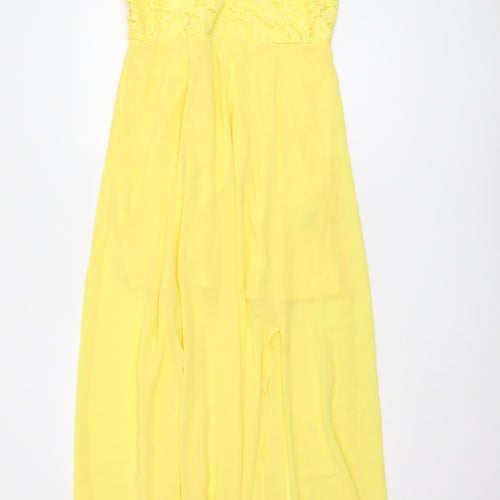 New Look Women's Yellow Maxi Dress, Size 14, Lined