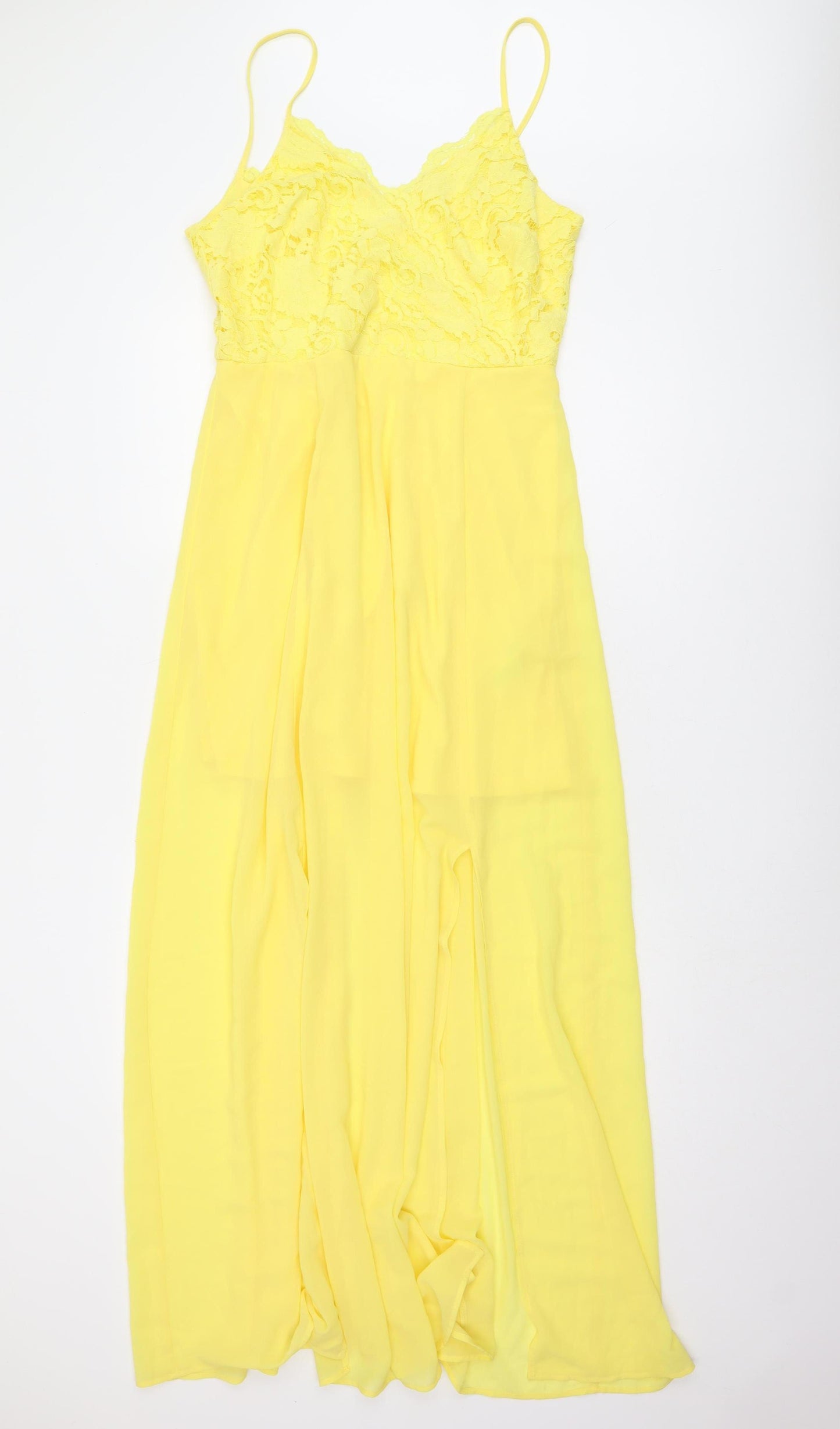 New Look Women's Yellow Maxi Dress, Size 14, Lined