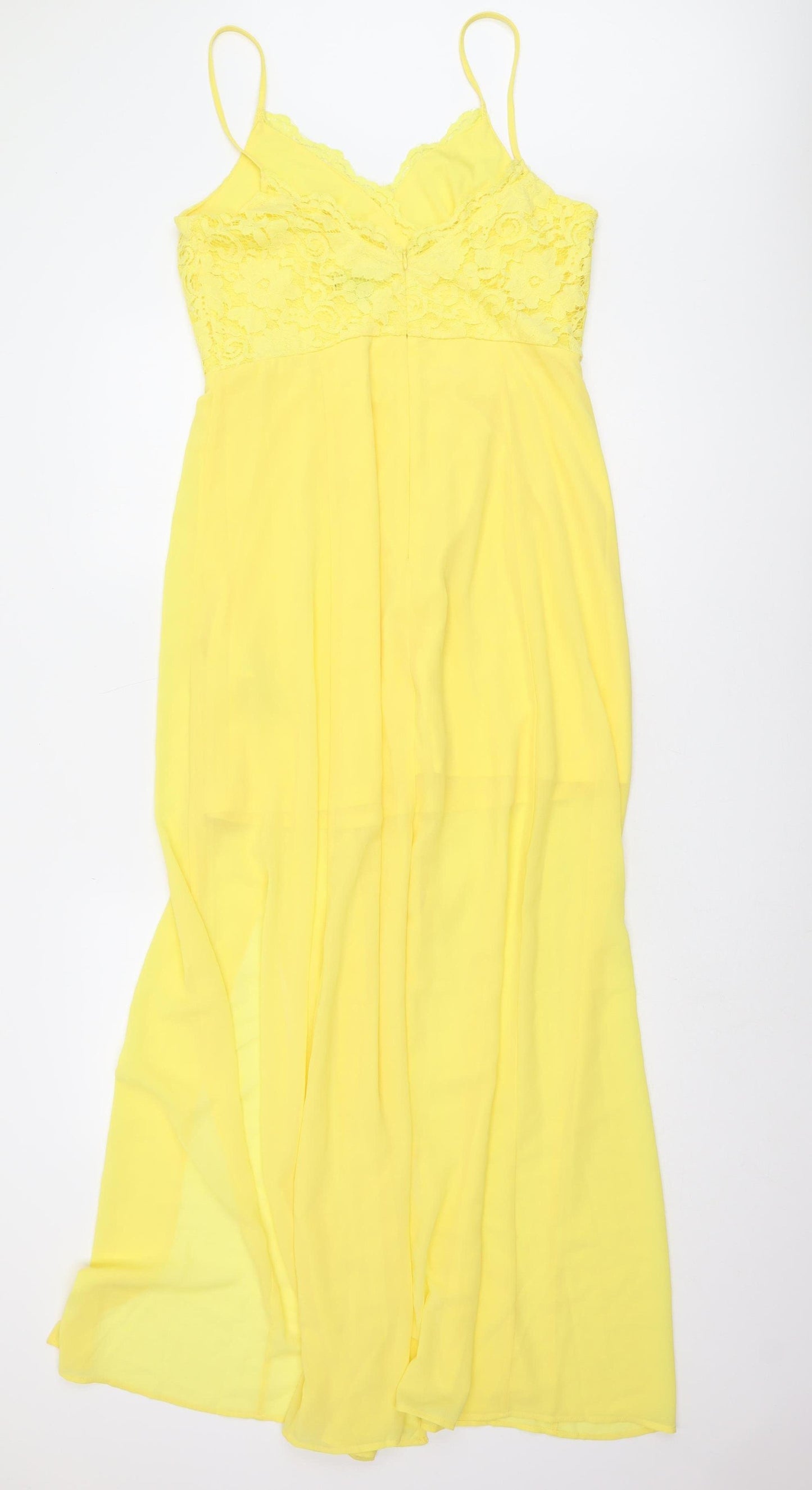 New Look Women's Yellow Maxi Dress, Size 14, Lined