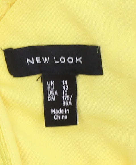 New Look Women's Yellow Maxi Dress, Size 14, Lined