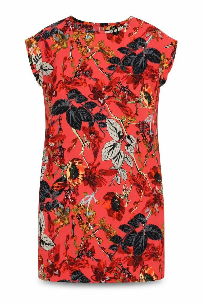 Front view of Next Women's Red Floral Dress, size 14