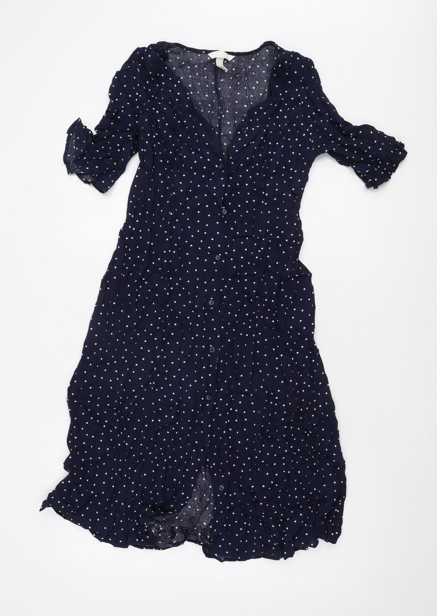 H&M Maternity Blue Polka Dot 3/4 Sleeve Dress