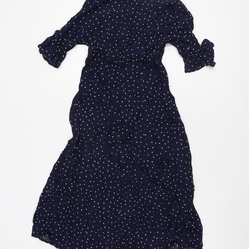 H&M Maternity Blue Polka Dot 3/4 Sleeve Dress