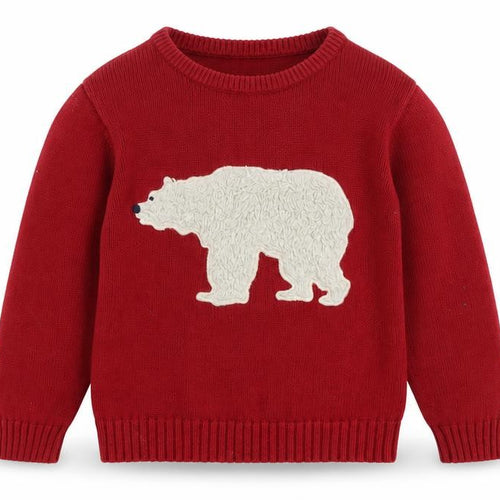 Baby Gap Boys Red Polar Bear Jumper 5 Years Pullover Knit