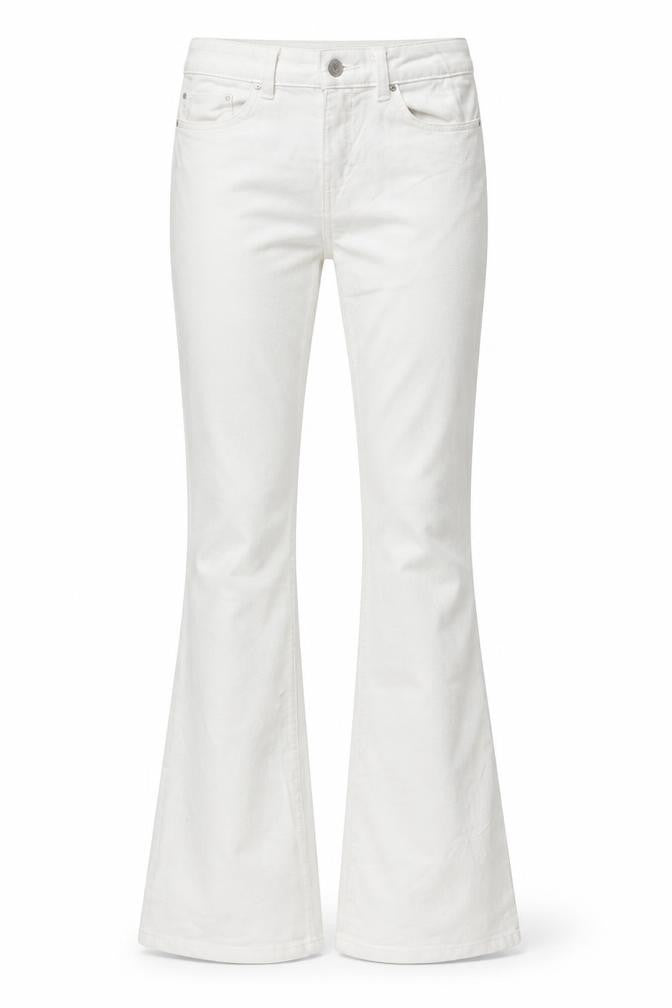 Front view of Noisy May Women's White Flared Jeans, size 30