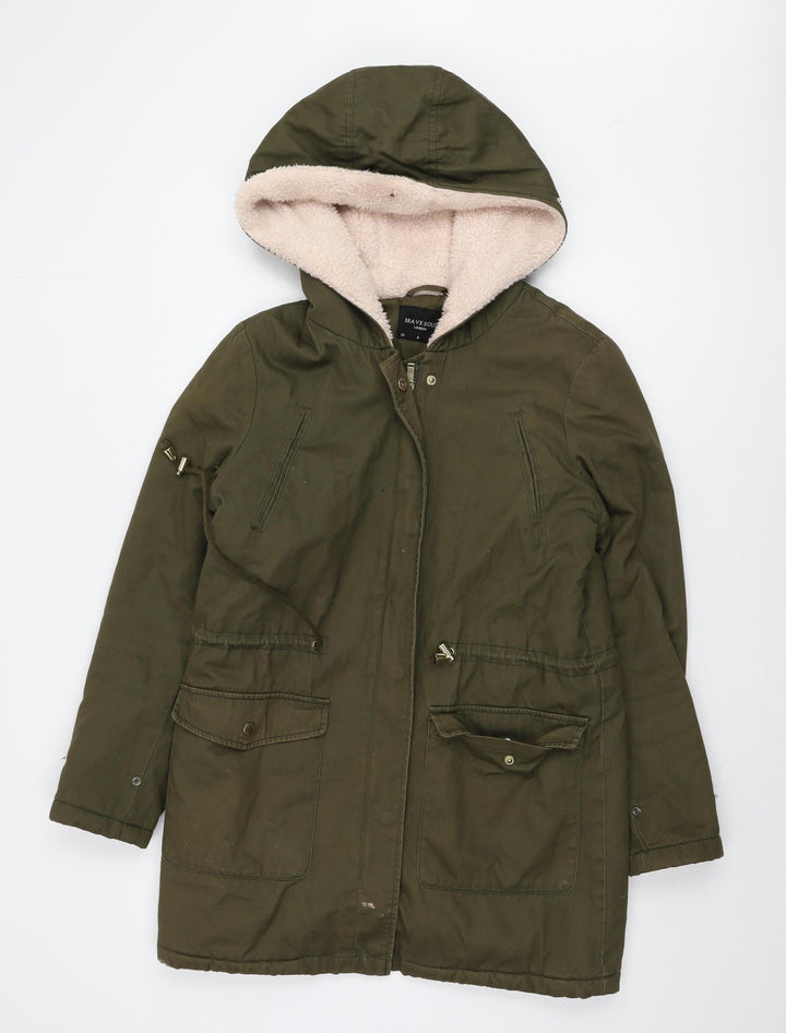 Brave Soul Women's Green Parka Jacket Size 8