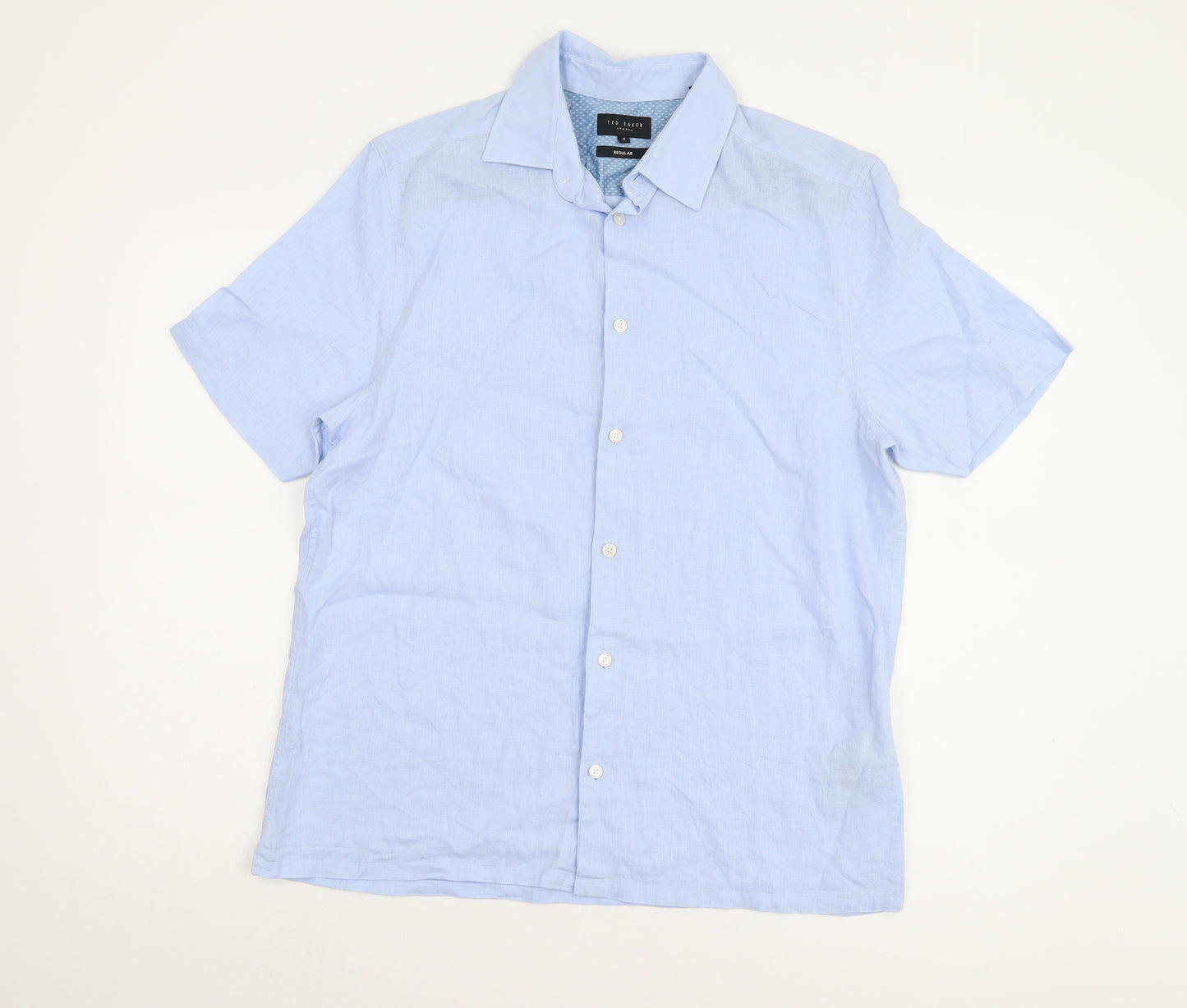 Ted Baker Men's Blue Linen Blend Shirt - Size L