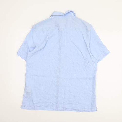 Ted Baker Men's Blue Linen Blend Shirt - Size L
