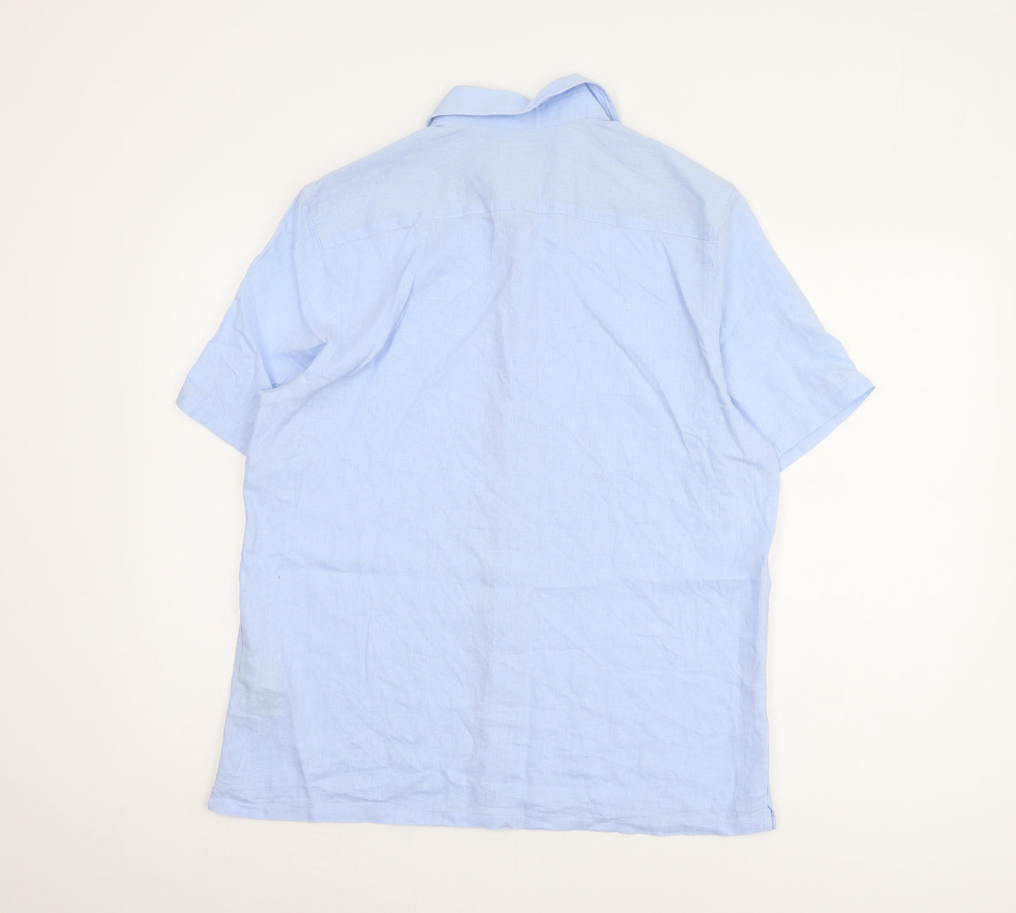 Ted Baker Men's Blue Linen Blend Shirt - Size L