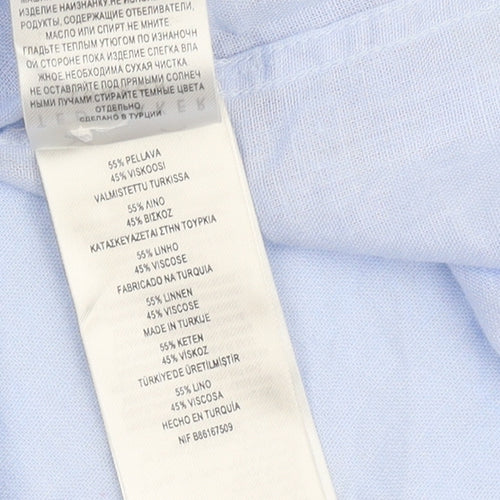 Ted Baker Men's Blue Linen Blend Shirt - Size L