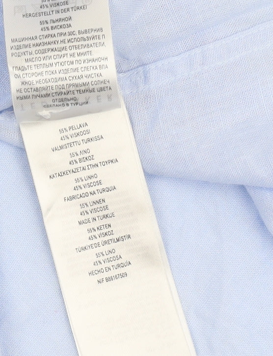 Ted Baker Men's Blue Linen Blend Shirt - Size L