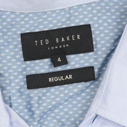 Ted Baker Men's Blue Linen Blend Shirt - Size L