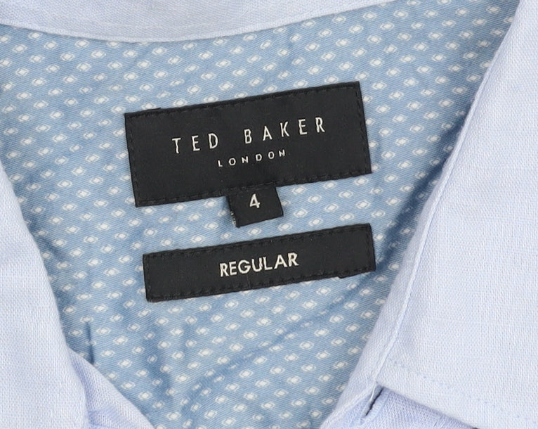 Ted Baker Men's Blue Linen Blend Shirt - Size L