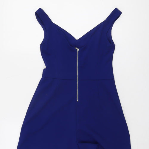Zara Women Blue Sleeveless V-Neck Playsuit S