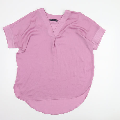 Marks and Spencer Women's Pink V-Neck Top, Size 14
