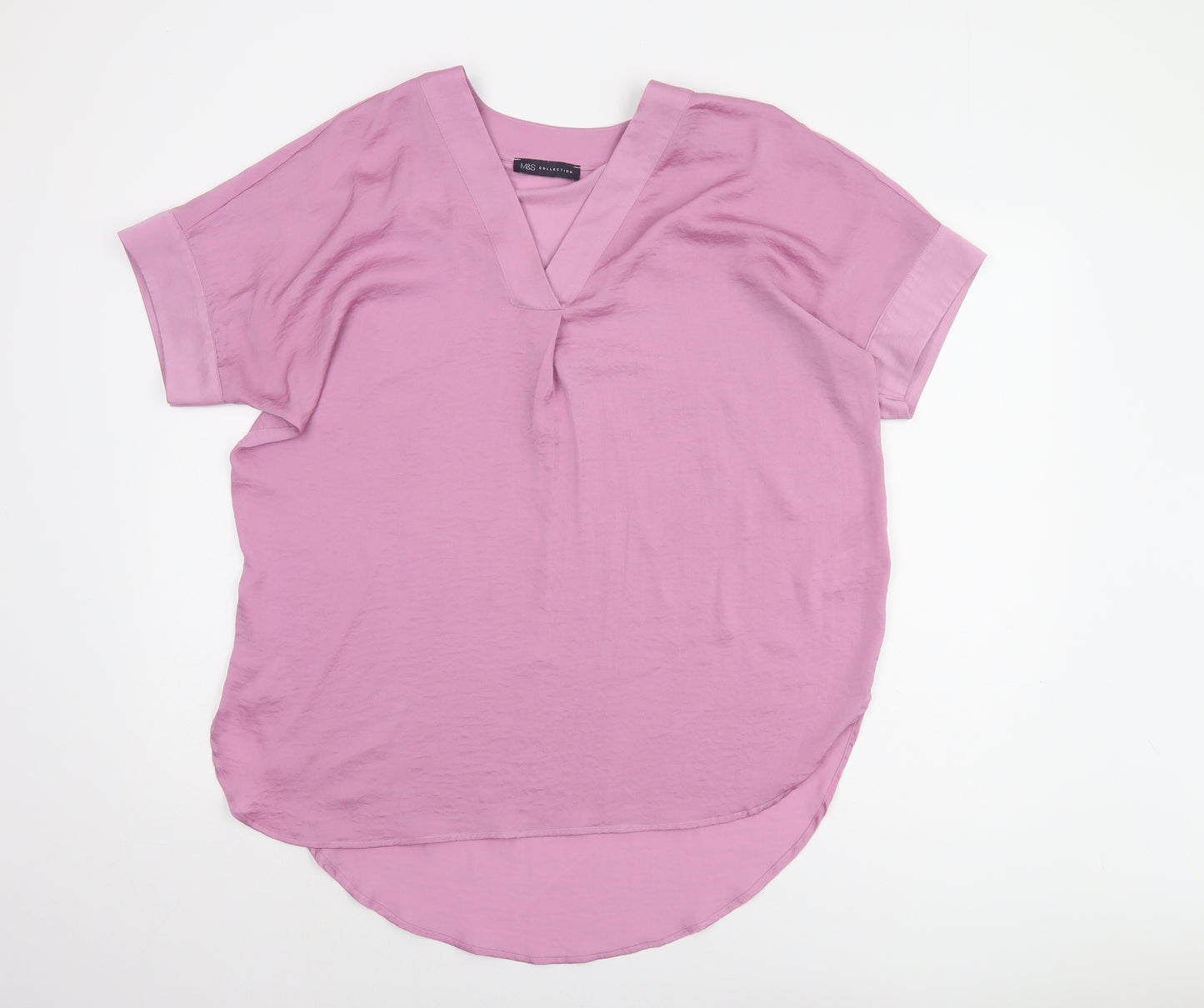 Marks and Spencer Women's Pink V-Neck Top, Size 14