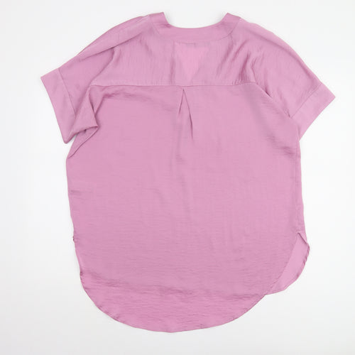 Marks and Spencer Women's Pink V-Neck Top, Size 14