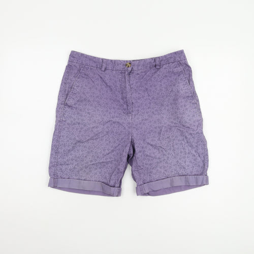 Marks and Spencer Women's Purple Chino Shorts Size 12