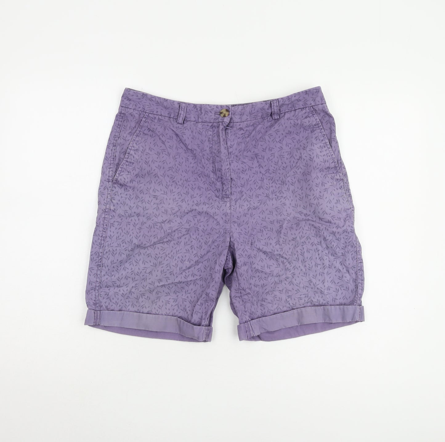 Marks and Spencer Women's Purple Chino Shorts Size 12