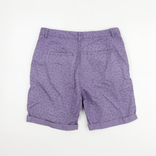 Marks and Spencer Women's Purple Chino Shorts Size 12