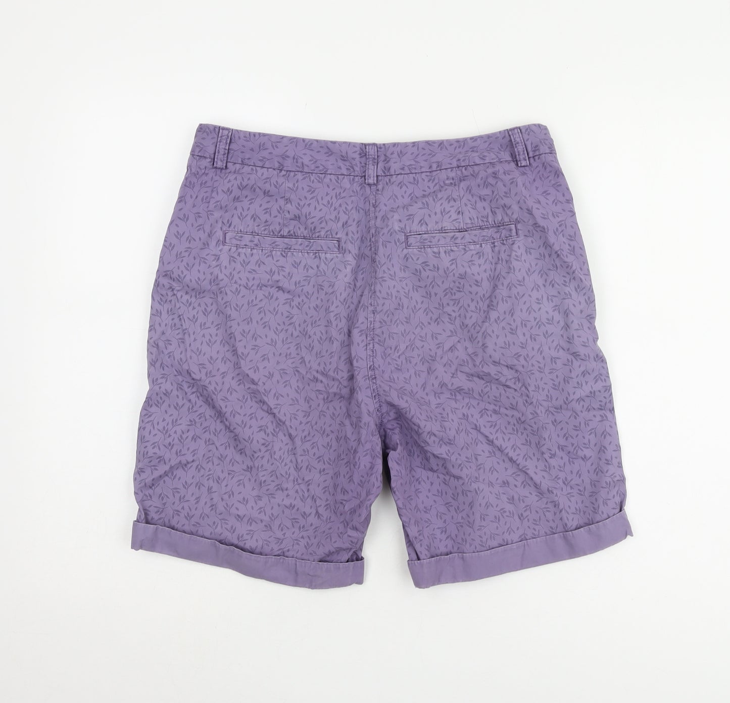 Marks and Spencer Women's Purple Chino Shorts Size 12