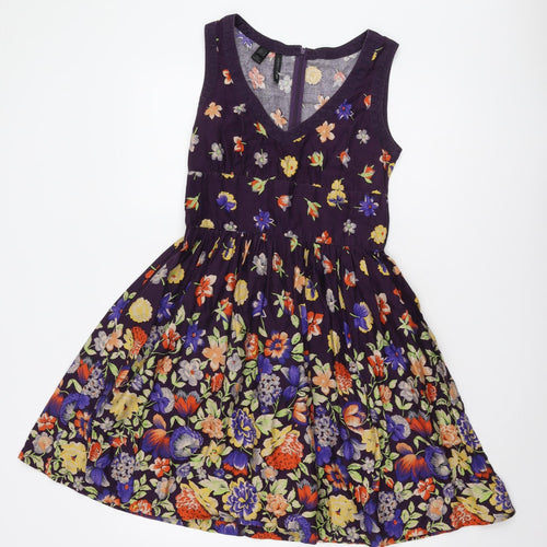 MNG Women's Multicoloured A-Line Floral Dress Size 10