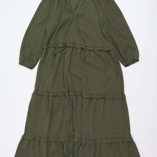 Marks and Spencer Green Maxi Dress, Long Sleeve, Size 8
