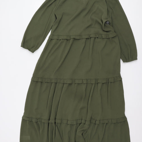 Marks and Spencer Green Maxi Dress, Long Sleeve, Size 8