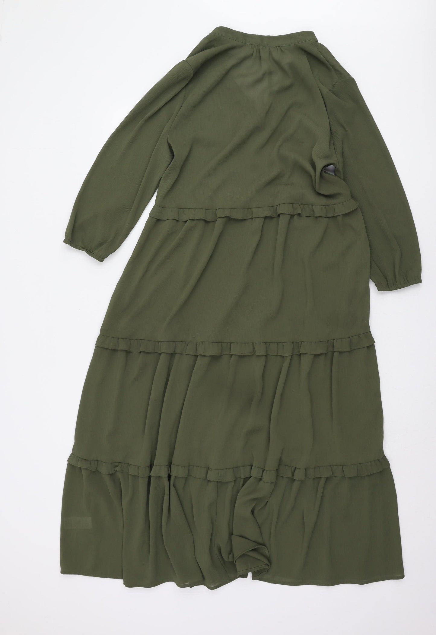 Marks and Spencer Green Maxi Dress, Long Sleeve, Size 8