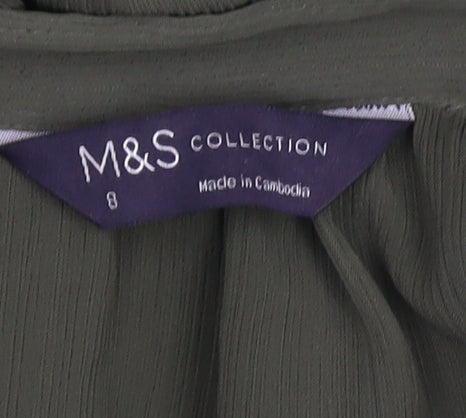 Marks and Spencer Green Maxi Dress, Long Sleeve, Size 8