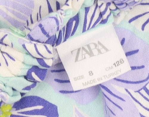 Zara Girls Multicoloured Floral Halter Dress, Size 8