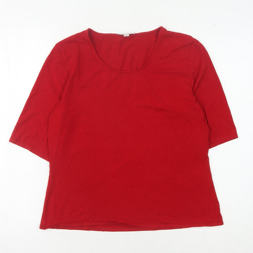 Precis Women's Red T-Shirt, Size L, 3/4 Sleeve, Casual