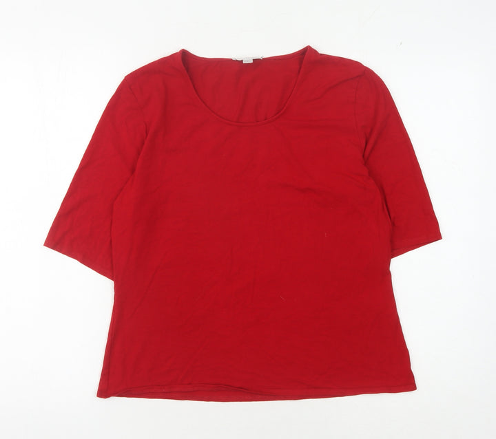 Precis Women's Red T-Shirt, Size L, 3/4 Sleeve, Casual