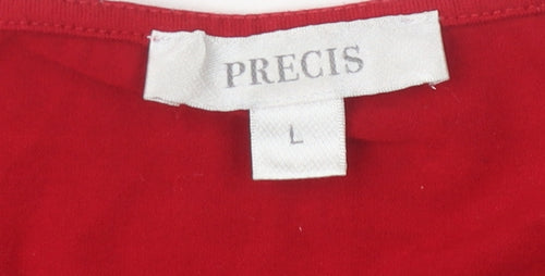 Precis Women's Red T-Shirt, Size L, 3/4 Sleeve, Casual