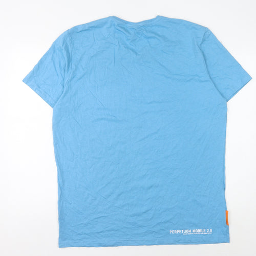 Okimono Men's Blue 2XL V-Neck Graphic T-Shirt