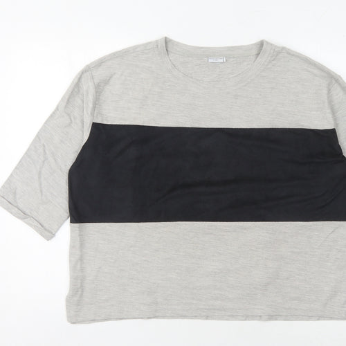 Jacqueline de Yong Women's Grey XL Colourblock T-Shirt