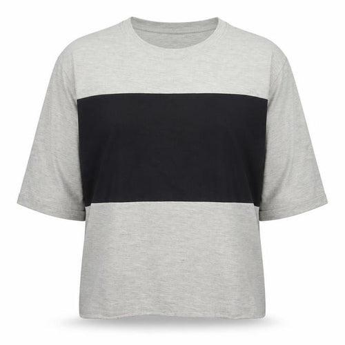 Jacqueline de Yong Women's Grey XL Colourblock T-Shirt