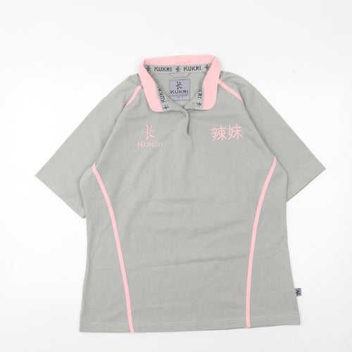 Kukri Women's Grey Collared Activewear Top Size 18