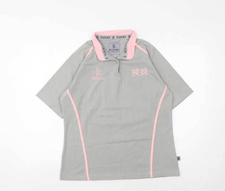 Kukri Women's Grey Collared Activewear Top Size 18