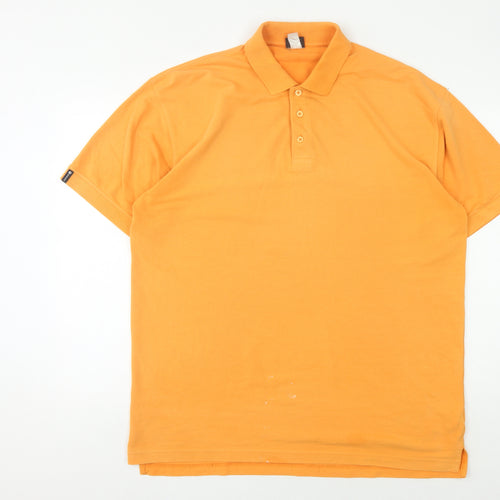 Decathlon Orange Men's Polo, Size XS, Short Sleeve