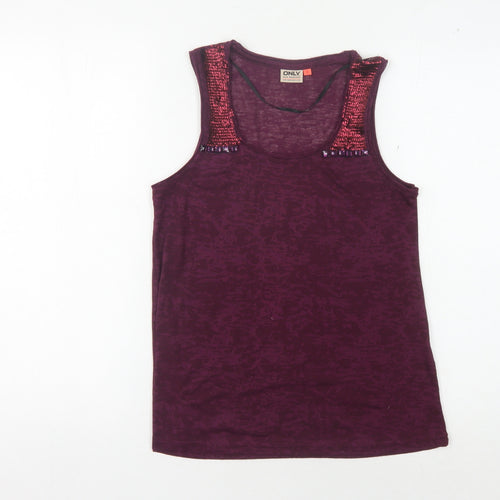 Only Women's Purple Sequin Tank, Size S