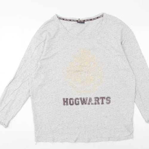 Harry Potter Grey Hogwarts Long Sleeve T-Shirt L