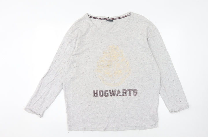 Harry Potter Grey Hogwarts Long Sleeve T-Shirt L