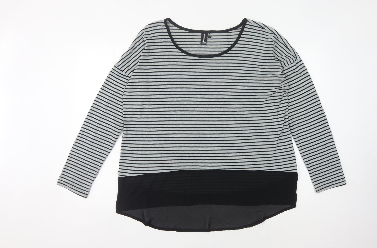 Izabel London Women's Multicoloured Size 12 Striped T-Shirt